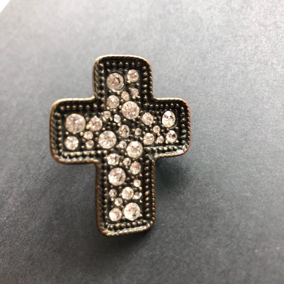 2 Cowboy Gypsy Boho Rhinestone Cross Pistols Rings - Picture 4 of 4